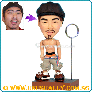 Custom 3D Hunky Male On Brown Memo Clip Stand Figurine